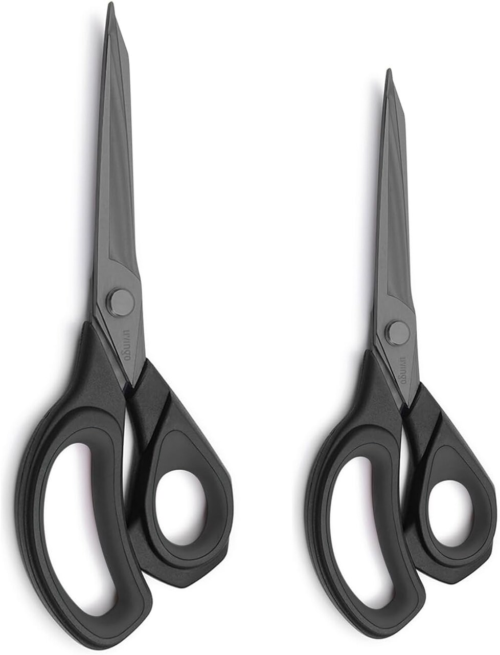 2 Pack Sewing Fabric Scissors: Titanium Coated Forged Sharp Heavy Duty Shears All Purpose for Tailor Dressmaking Crafting Cutting Clothes Leather, 8.5" & 9.5", Black